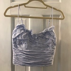 Zara baby blue ruffle tank top